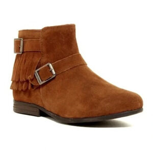 Minnetonka Rancho Brown Suede Fringe Ankle Booties